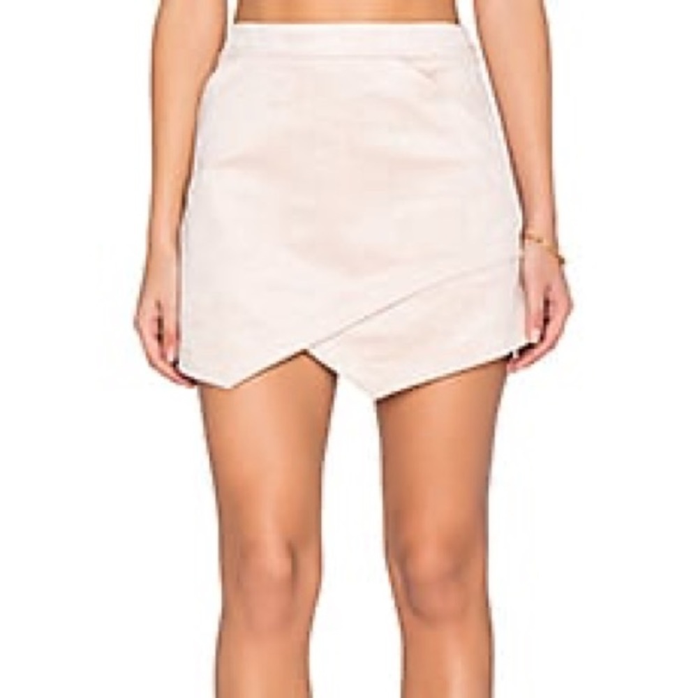 BCBGMAXAZRIA Faux Suede Skirt in Bare Pink 04